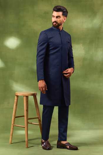 Spring Break Geometric Embroidered Sherwani Set 