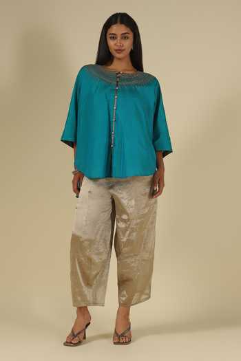 Latha Puttanna Silk Thread Embroidered Top 