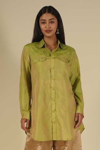 Latha Puttanna Silk Thread Embroidered Shirt Tunic 