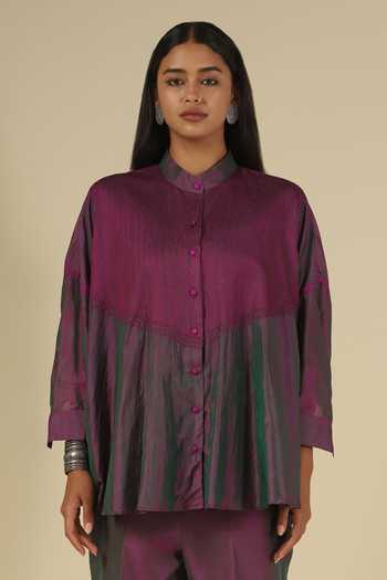 LATHA PUTTANNA Silk Thread Hand Embroidered Top