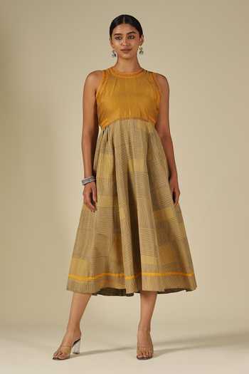 LATHA PUTTANNA Kadi Print Karnataka Silk Dress 