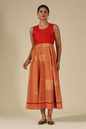 LATHA PUTTANNA Silk Thread Embroidered Dress 