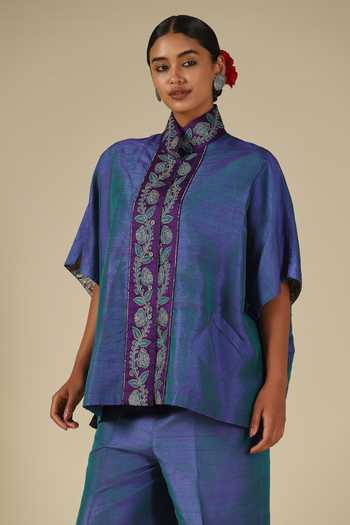 LATHA PUTTANNA Placket Embroiered Top 
