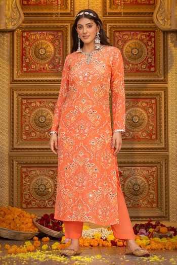 Sajeda A Lehry Indu Printed Kurta Pant Set 
