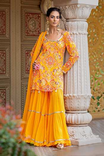 Sajeda A Lehry Ruhani Printed Kurta Sharara Set 