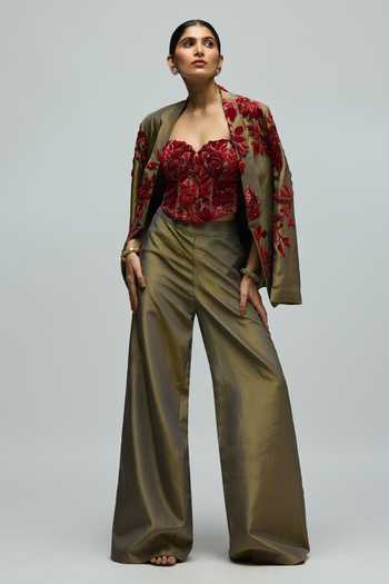 Varun Bahl Stone Embroidered Jacket Pant Set 