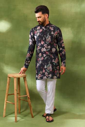Spring Break Black Digital Print Kurta Set 