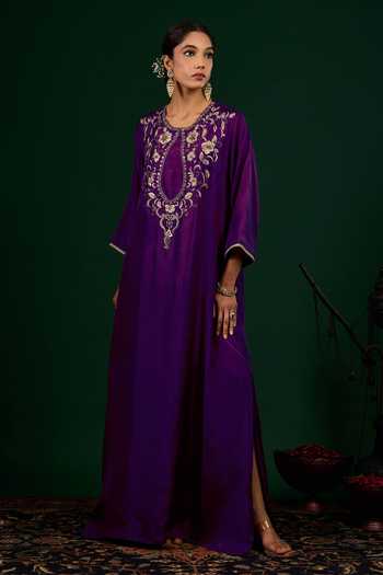 Omana By Ranjana Bothra Gulnaar Silk Kaftan Dress 