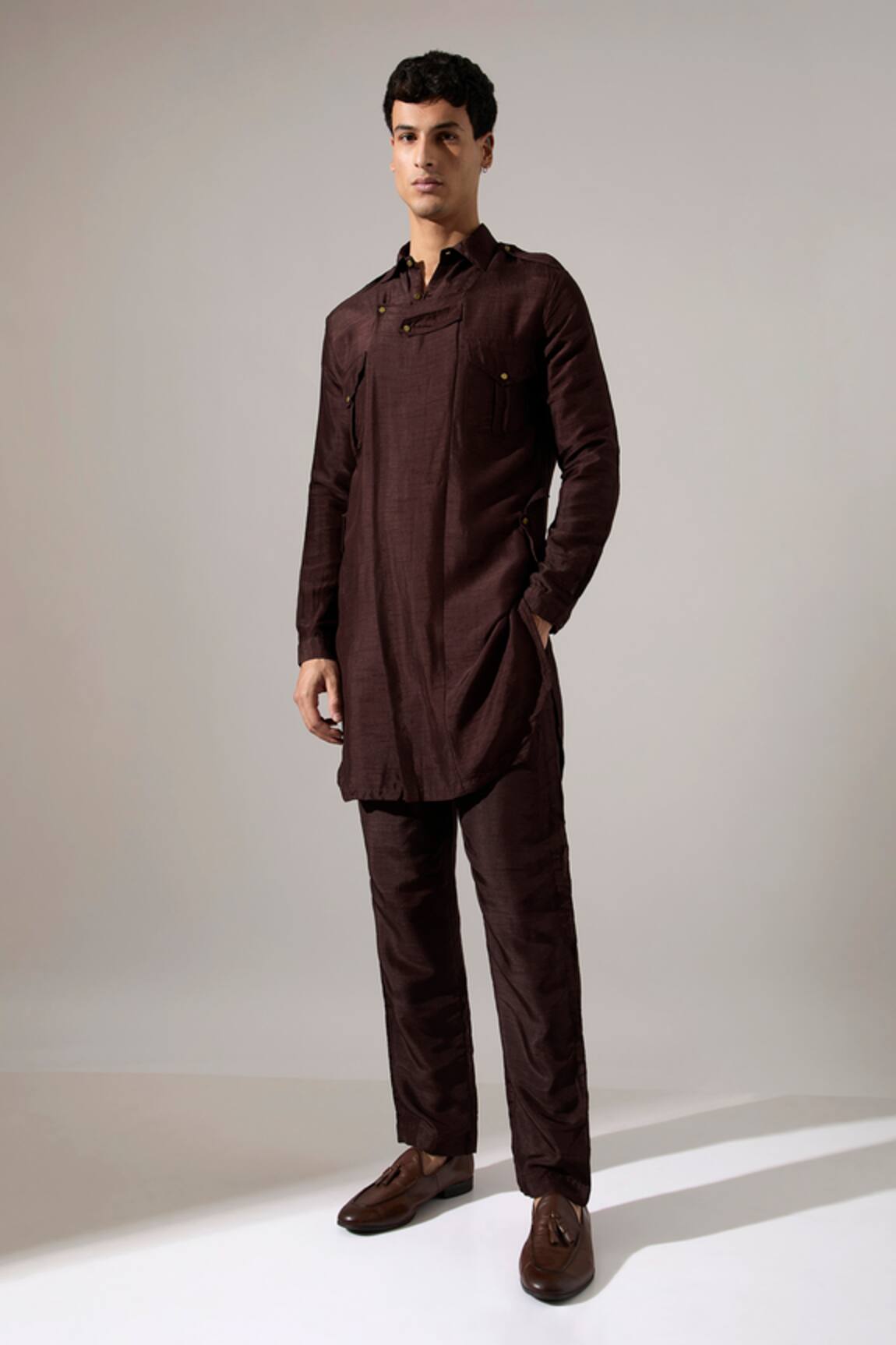 Son Of A Noble Snob Jim Raw Silk Kurta Set 