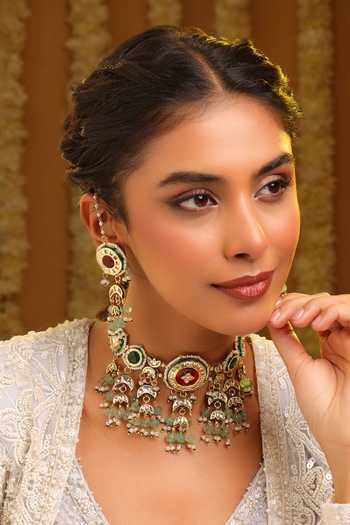 Ruby Raang Kundan Embellished Choker Set 
