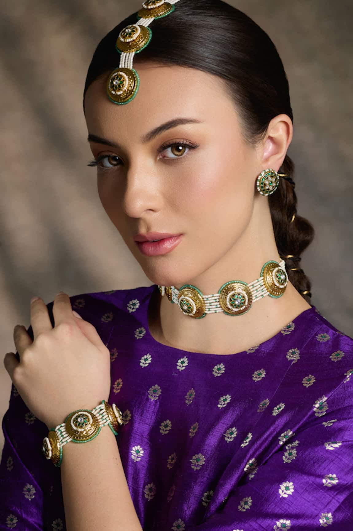 Joules by Radhika Royal Petal Embellished Bracelet 