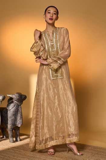 Masaba Gold Moonfield Tales Kaftan With Slip 
