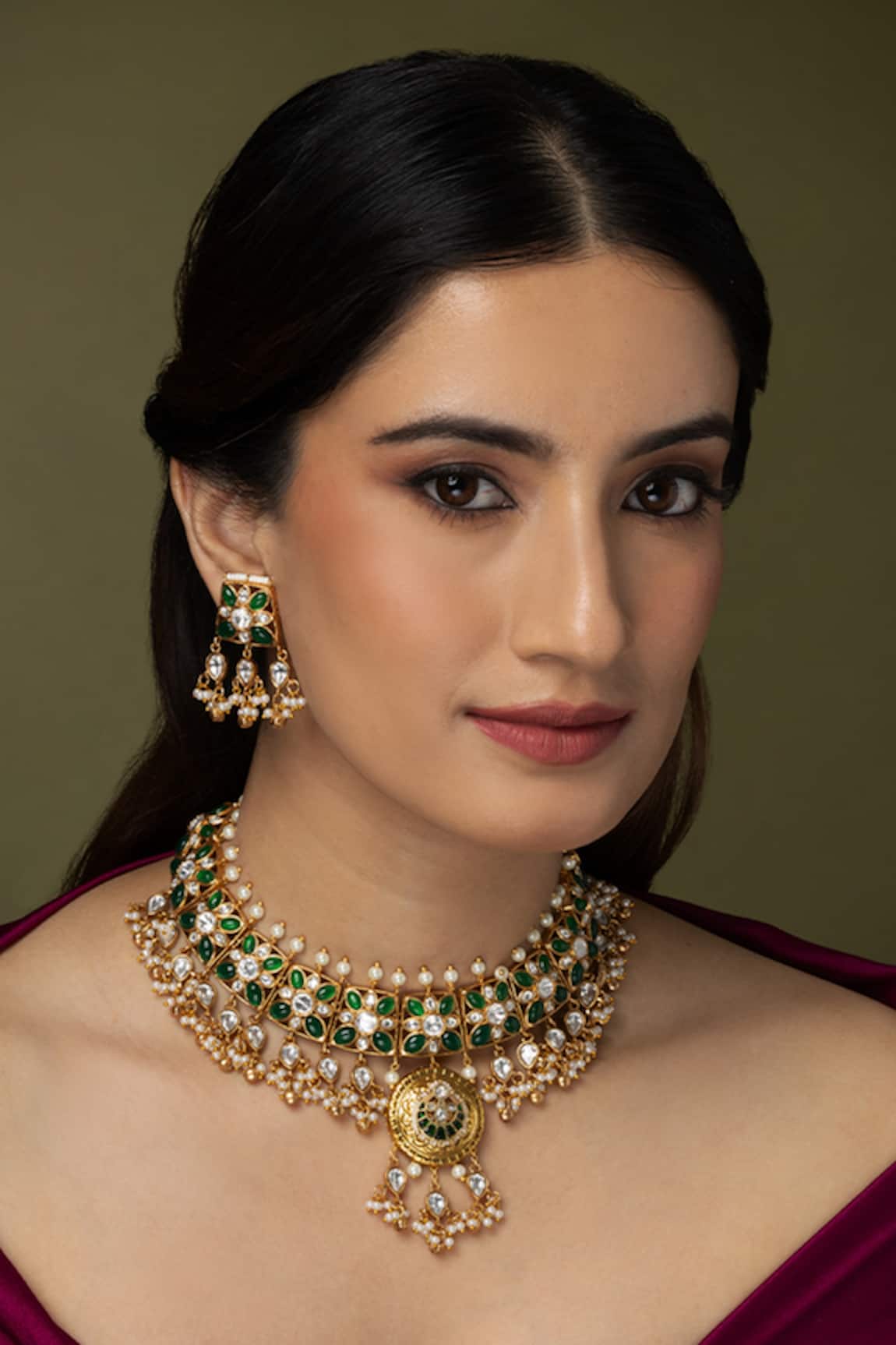 Joules by Radhika Stone & Kundan Embellished Necklace Set 