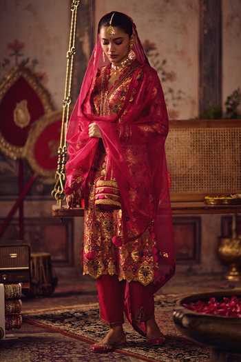 Reeti Arneja Gulabi Organza Dupatta 