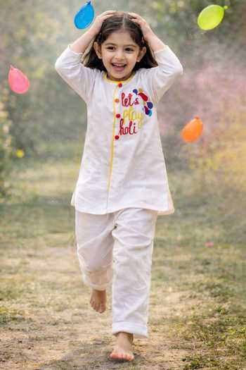 Rage Attire-Sweta Saria Lets Play Holi Embroidered Kurta Set 