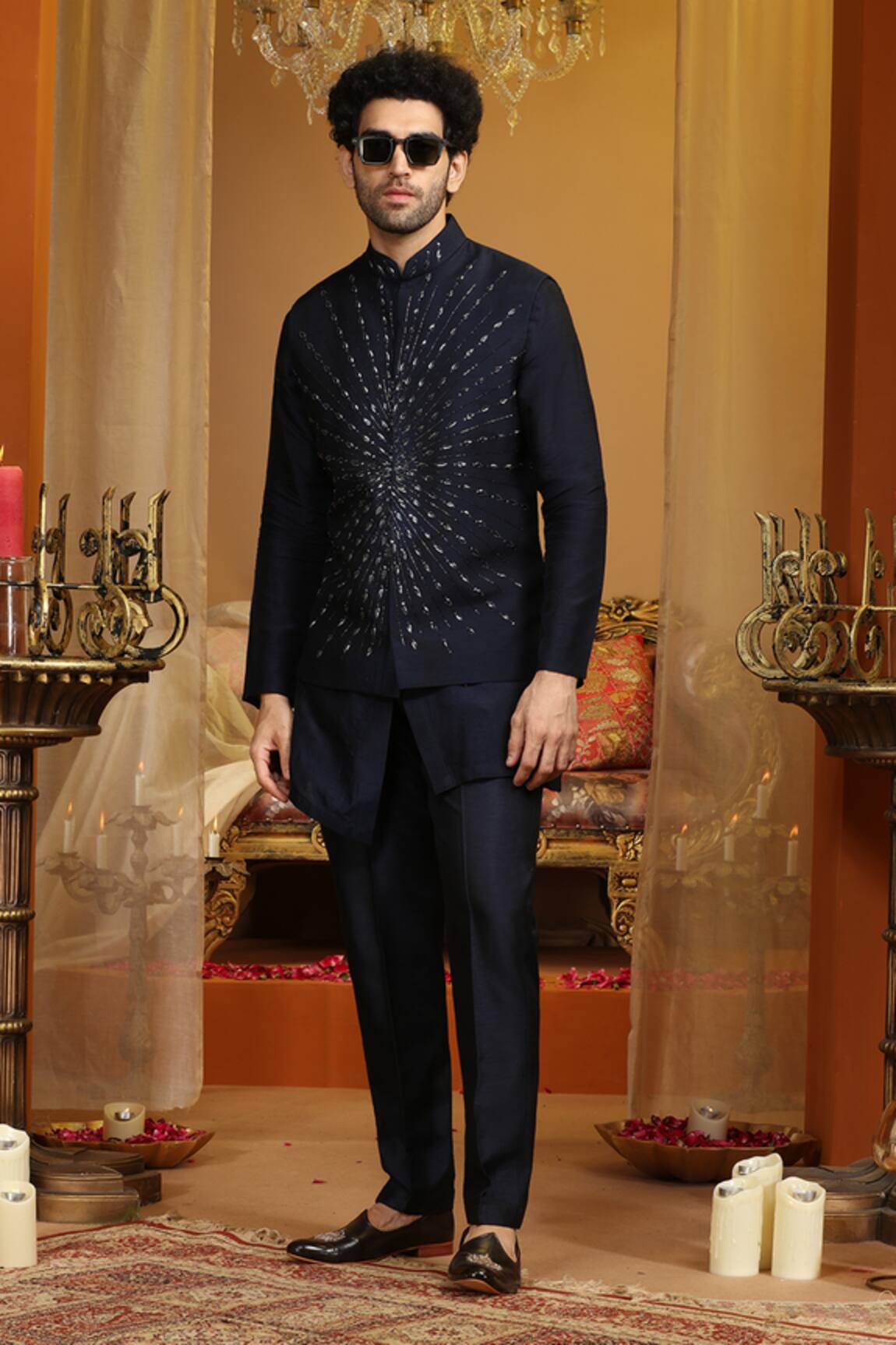 AUGUST by Swati Akash Jhunjhunwala Sparkle Pattern Bundi Set 