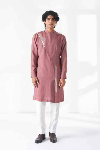 Dhruv Vaish Embroidered Cotton Silk Kurta & Pant Set 