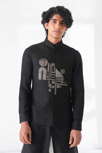 Dhruv Vaish Center Motif Nehru Jacket 