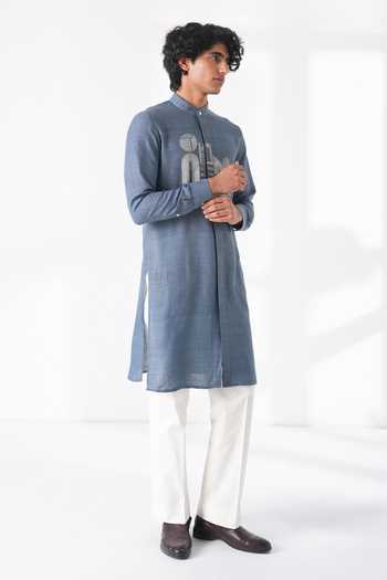 Dhruv Vaish Thread Embroidered Motif Kurta Set 