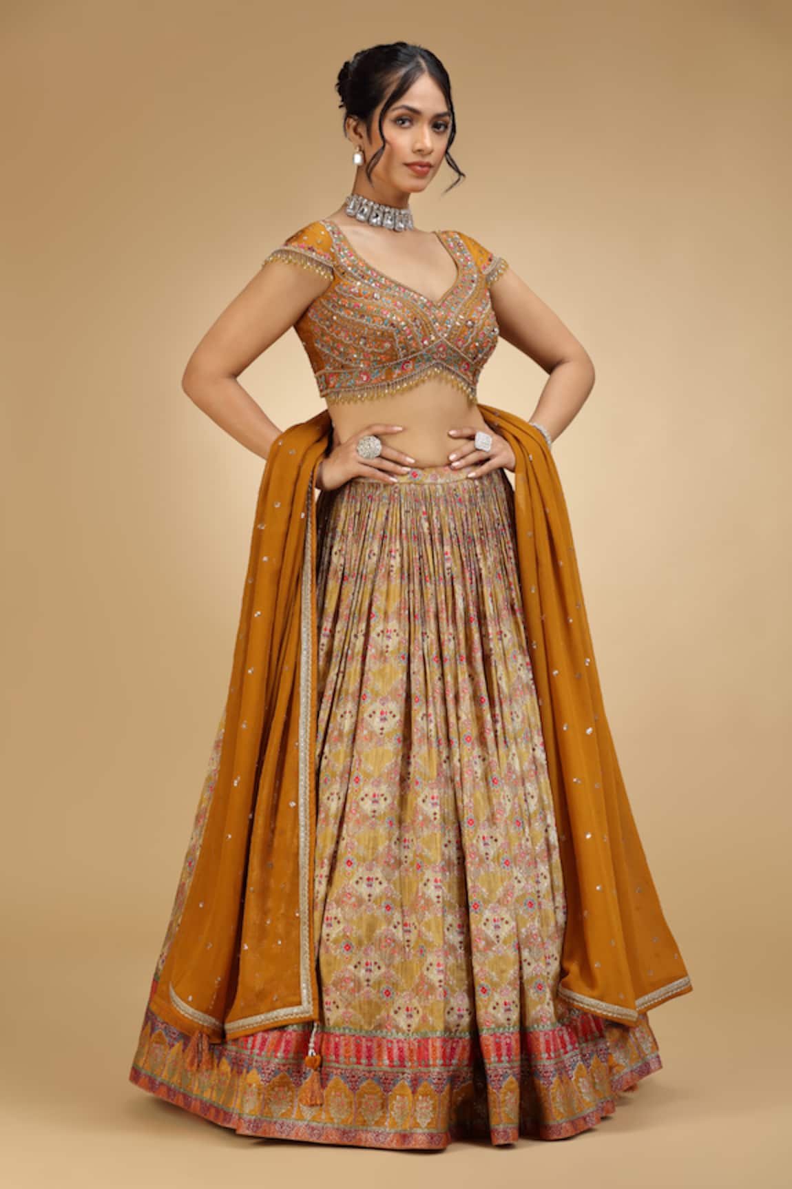 Jhambthreads Embroidered Blouse & Lehenga Set 