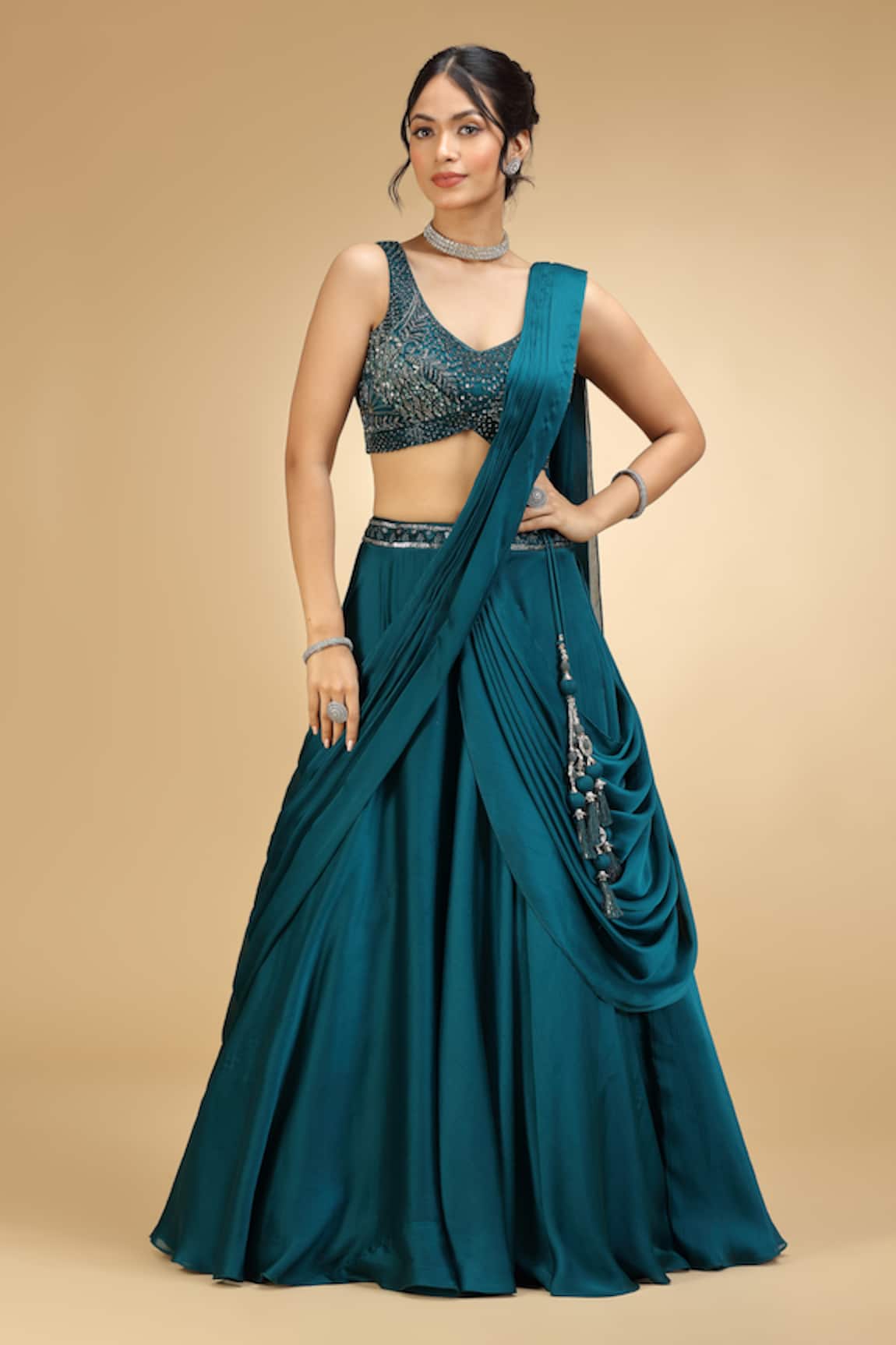 Jhambthreads Embroidered Blouse Lehenga Set 