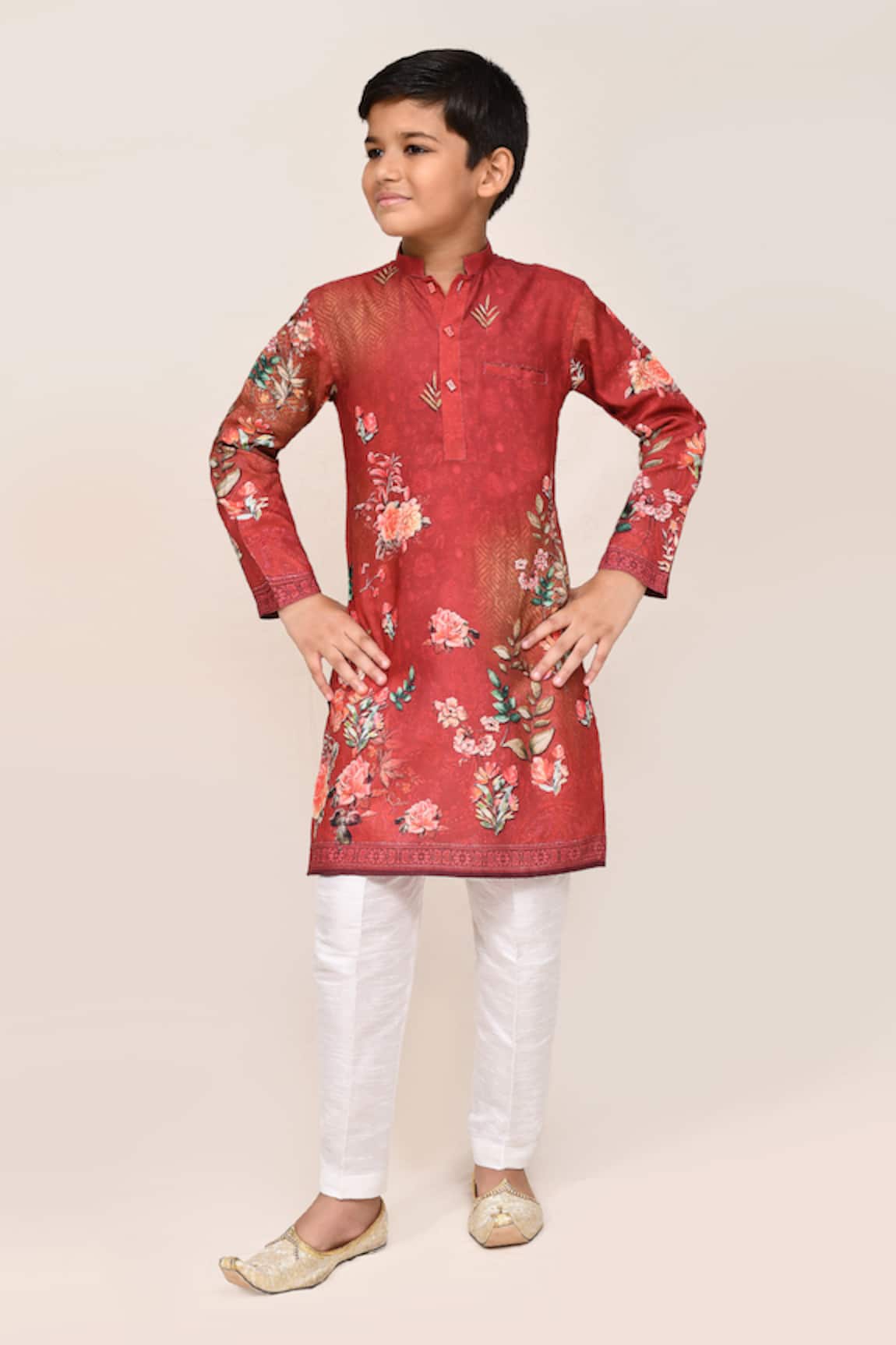 Jhambthreads Floral Print Kurta Set 