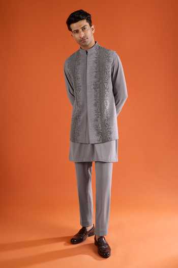 Qbik Bead Work Bundi & Kurta Set