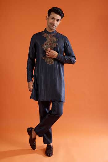 Qbik Placement Embellished Kurta & Pant Set