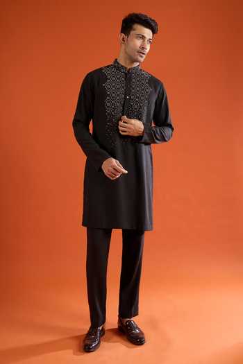 Qbik Abstract Pattern Straight Kurta & Pant Set