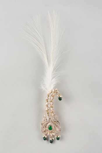 SALIL BHATIA Semi-Precious Kundan Pearl Feather Kalangi 