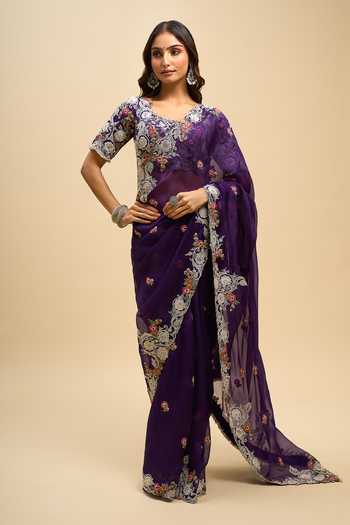 Prisho Resham Work Saree & Blouse Set 