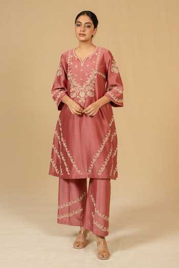 Gaurav katta Embroidered Silk Chanderi Kurta & Pant Set 