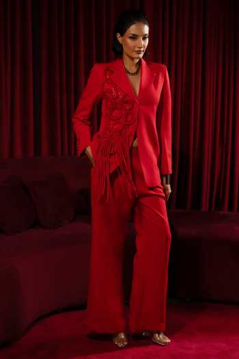 Vidhi Wadhwani Braided Applique Work Jacket & Pant Set