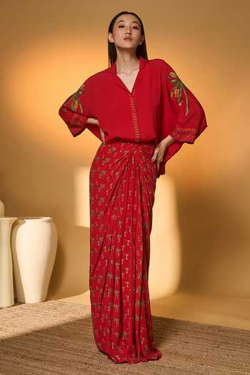 Masaba Tropical Print Shirt & Skirt Set 