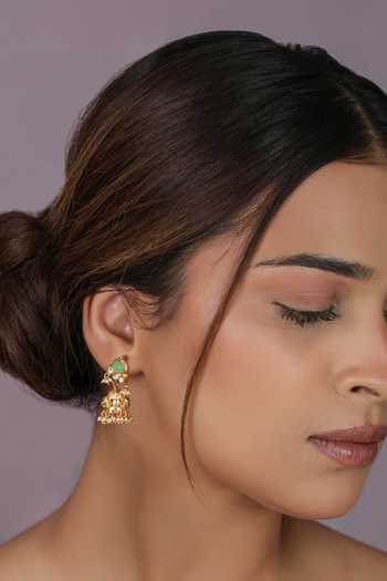 Riana Jewellery Stone Embellished Jhumkas 