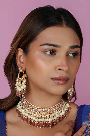 Riana Jewellery Bead Embellished Choker Set 