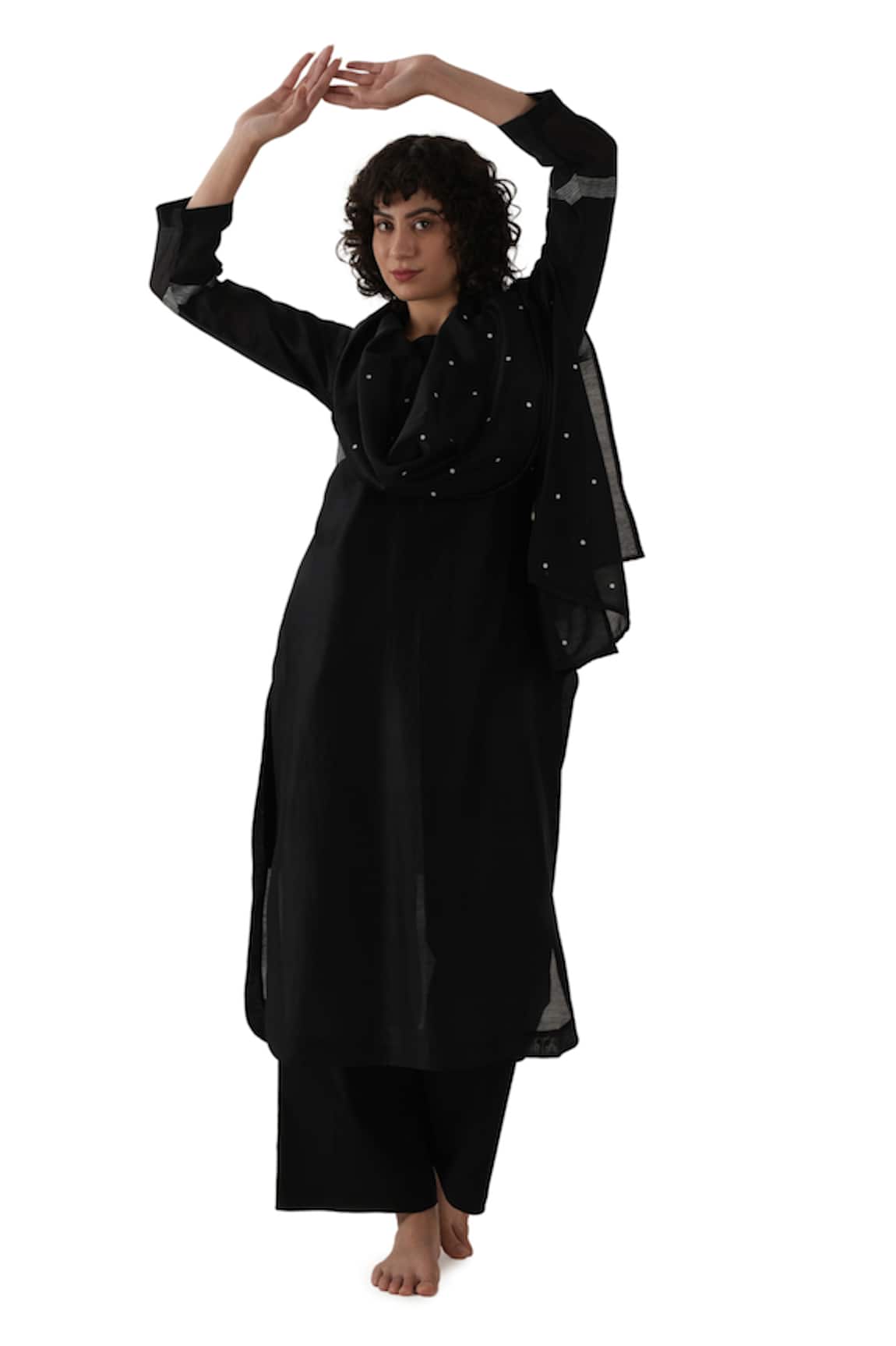 Khat Chanderi Silk Straight Kurta Set  