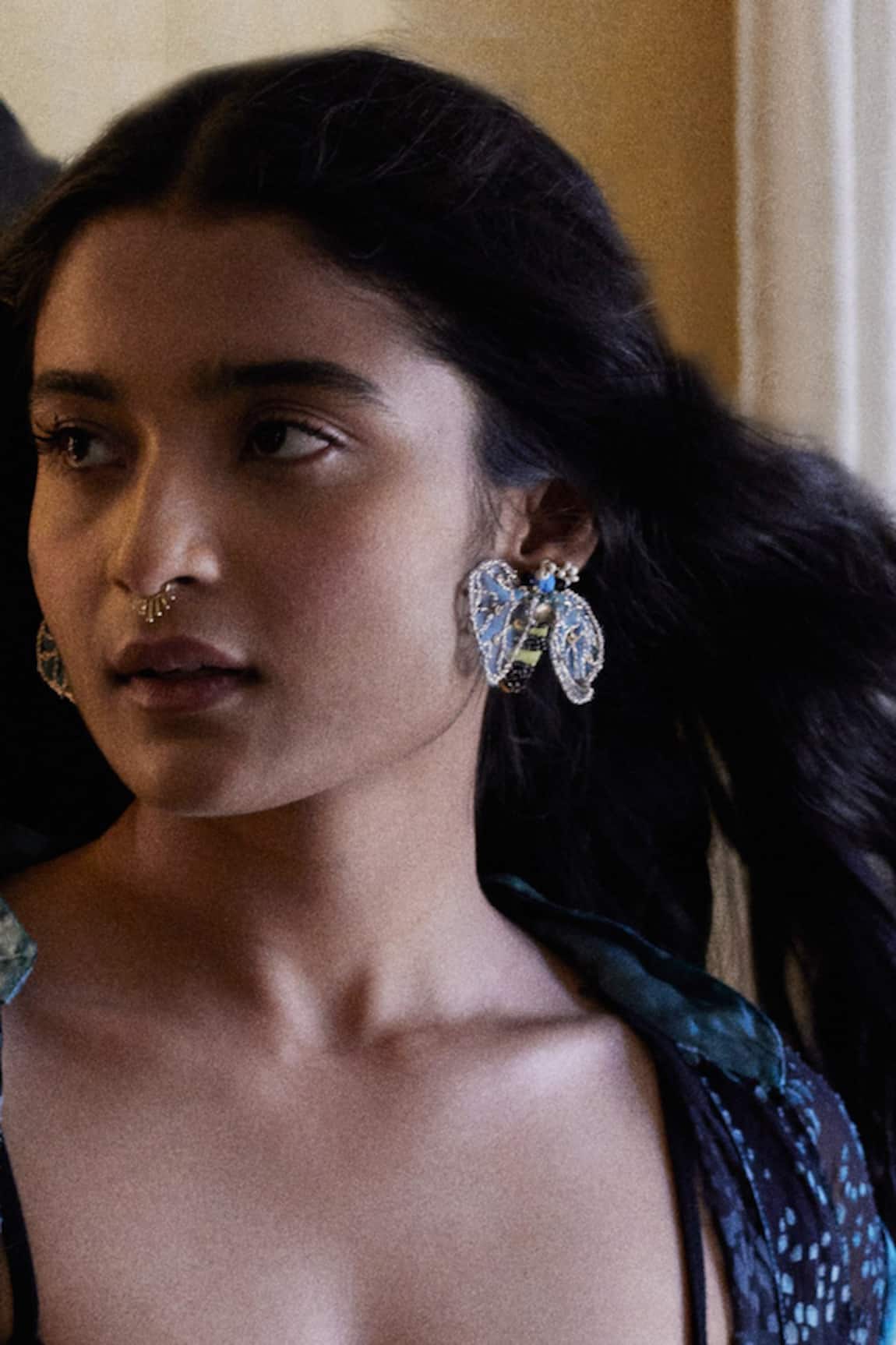 KIHOY Oval Hexagon Butterfly Shaped Earrings 