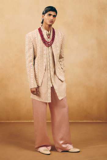 MUKTI AND KAVITH CASA Floral Embroidered Jacket & Kurta Set 