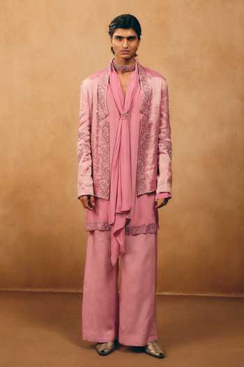 Mukti And Kavith Casa Cutdana Embroidered Jacket & Kurta Set 