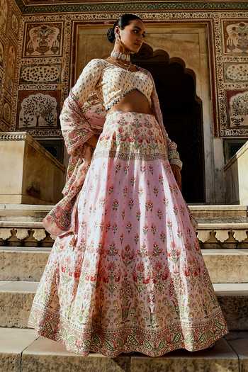 Karaj Jaipur Printed & Gota Patti Lehenga Set 