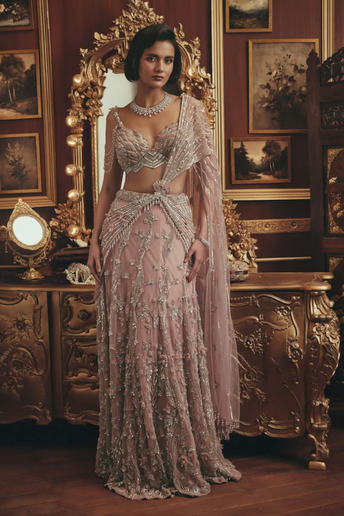 Roqa Cordelia Net Embroidered Lehenga Set 