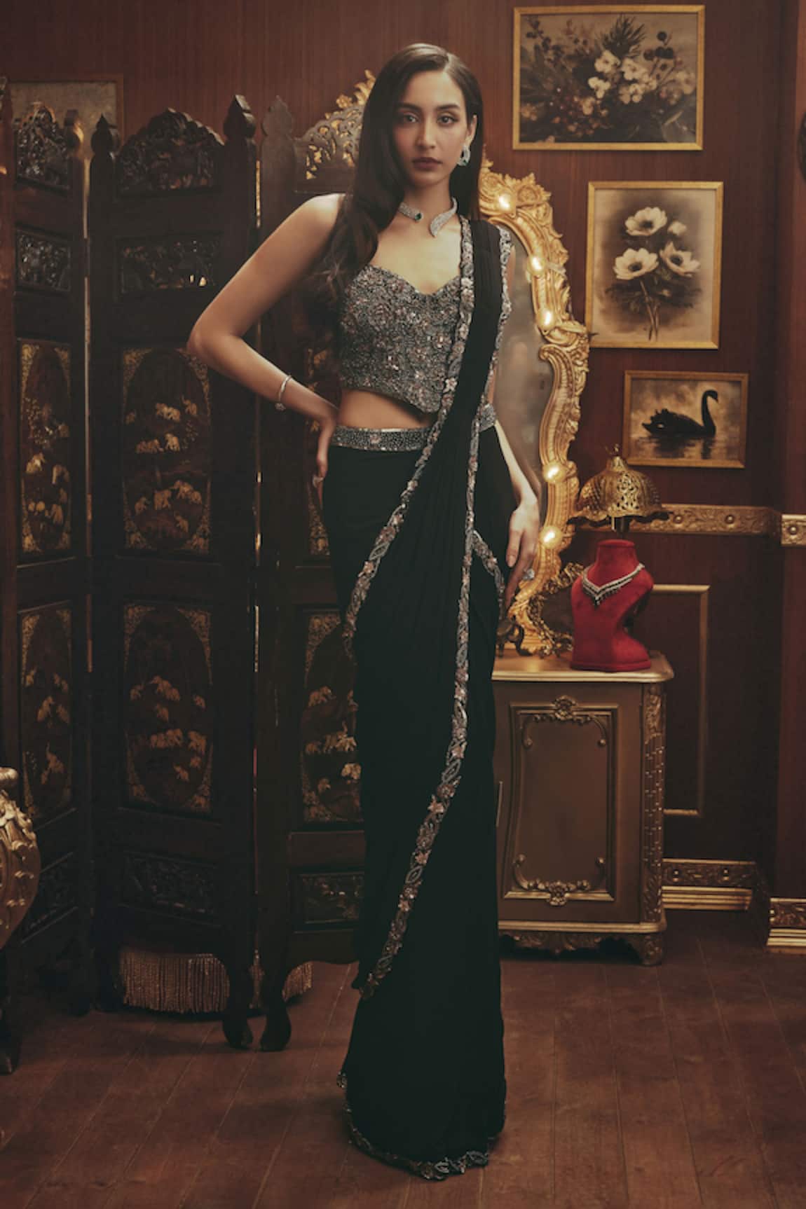 Roqa Nina Pre-Draped Saree & Blouse Set 