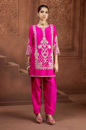 Aneesh Agarwaal Maya Darpan Silk Embroidered Kurta & Salwar Set 