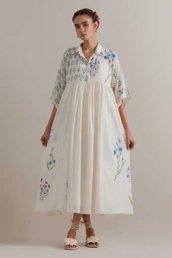 Upavita Floral Cotton Dress & Slip Set 