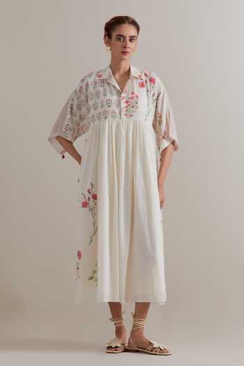 Upavita Floral Cotton Dress & Slip Set 