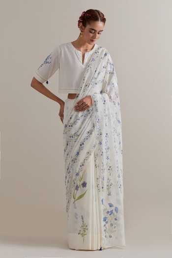 Upavita Cotton Chanderi Saree & Blouse Set 