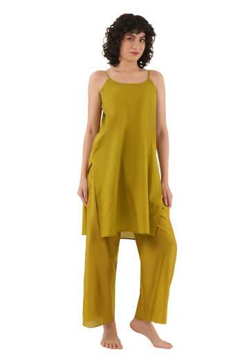 Khat Cotton & Chanderi Silk Kurta Set 