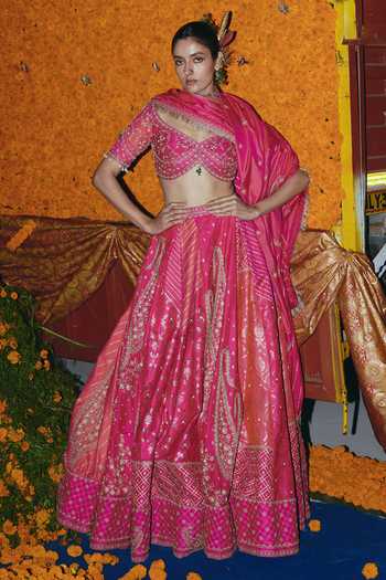 Aditi Gupta Embroidered Banarasi Lehenga Set 