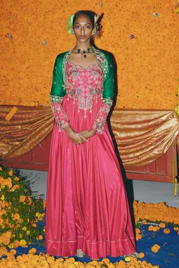 Aditi Gupta Embroidered Soft Silk Anarkali With Dupatta 